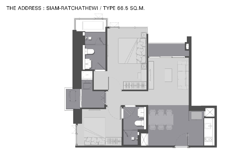 For SaleCondoRatchathewi,Phayathai : The Address Siam - Ratchathewi 📍 SALE! 2 bedrooms, 66.5 sq.m., large size, only 17.28 million baht 🔥 Great value, high floor, great location, BTS Ratchathewi, only 1 station away from Siam / Contact to make an appointment to view 062-362-5623: Cell