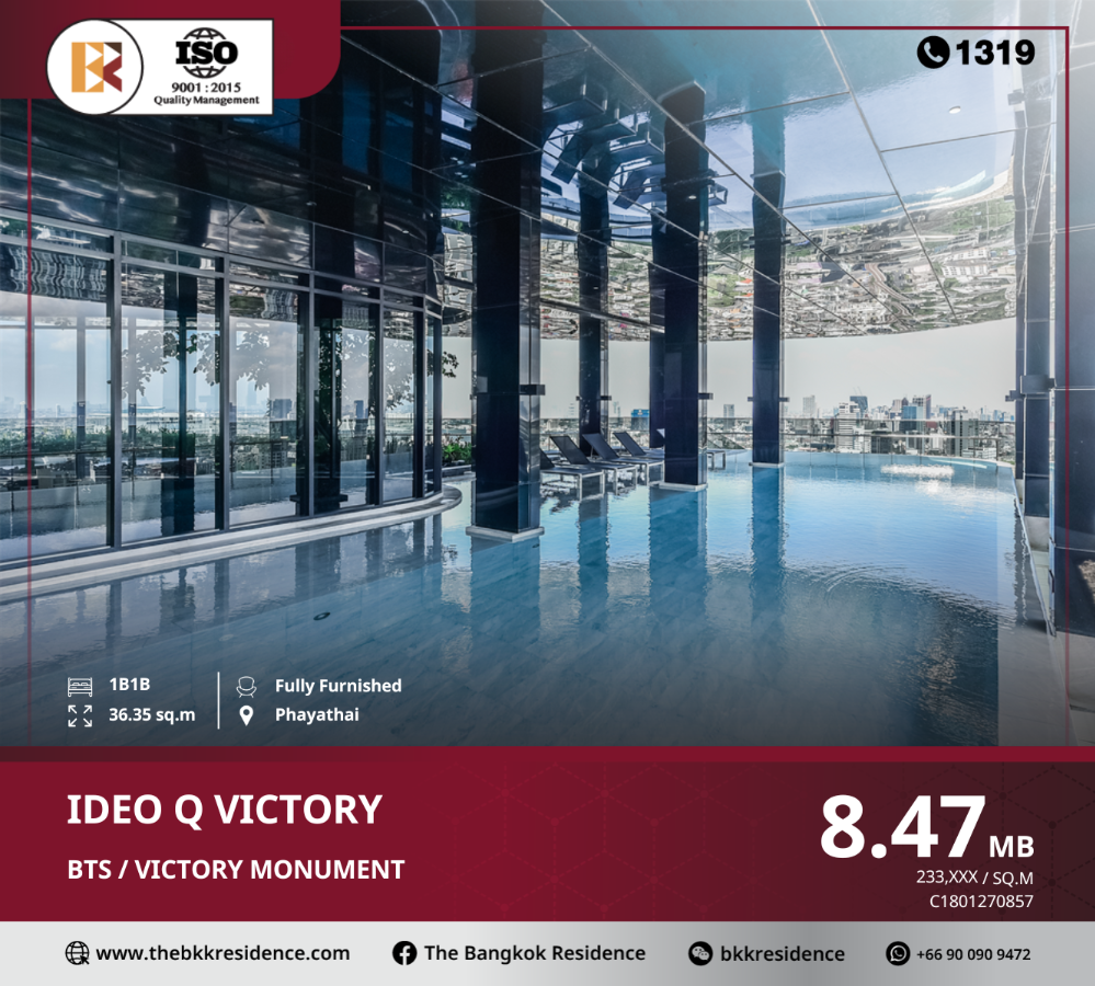 For SaleCondoAri,Anusaowaree : Ideo Q Victory, a luxury condo ready to move in, convenient to travel, near BTS Victory Monument