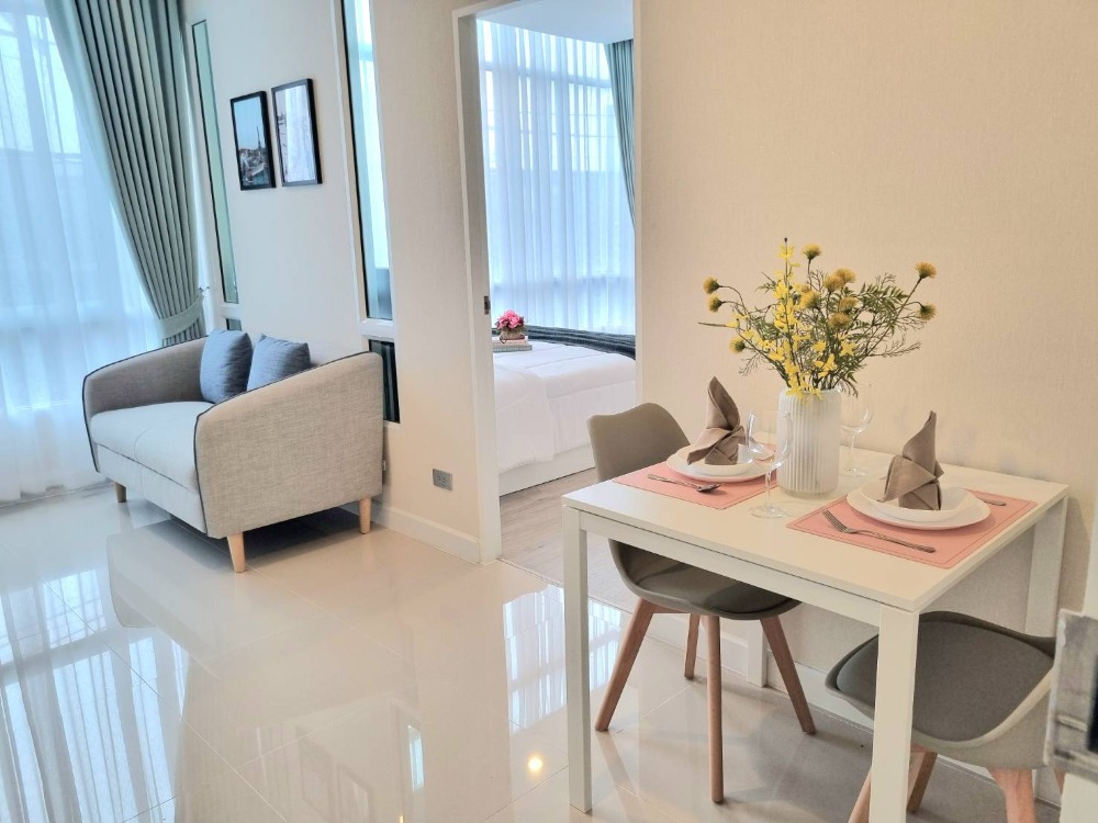 For RentCondoOnnut, Udomsuk : 🏢 🌾Beautiful as advertised, spacious room, airy, very wide balcony, closed kitchen area, The Sky Sukhumvit (The Sky Sukhumvit), just bring your bags and move in, fully furnished, near BTS Udomsuk, only 500 meters