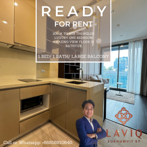 For RentCondoSukhumvit, Asoke, Thonglor : 1 luxurious bedroom, Thonglor skyline view, near BTS, the most sought after