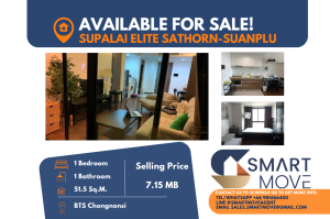 For SaleCondoSathorn, Narathiwat : 🔥Sale with tenant !! 🔥Code C20221201332.......Supalai Elite Sathorn - Suanplu, 1 bedroom, 1 bathroom, high floor 13+, City View, North Facing, furnished, Special Deal!!