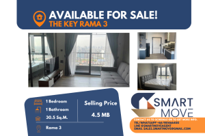 For SaleCondoRama3 (Riverside),Satupadit : 🔥 Sale with tenant !! 🔥Code C20230500064.......The Key Rama 3, 1 bedroom, 1 bathroom, high floor 34+, River View, furnished, Special Deal!!, Rare Item!! 📢