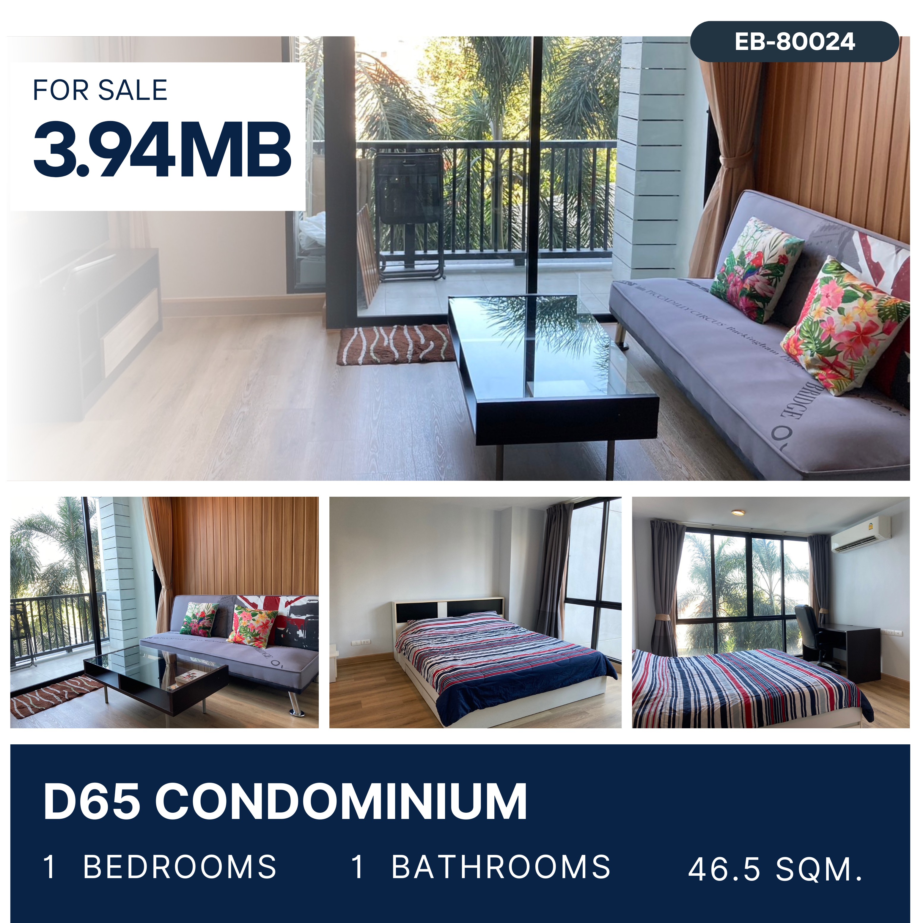 For SaleCondoOnnut, Udomsuk : D65 Condominium 1 Bedroom ห้องใหญ่ 3.94 MB