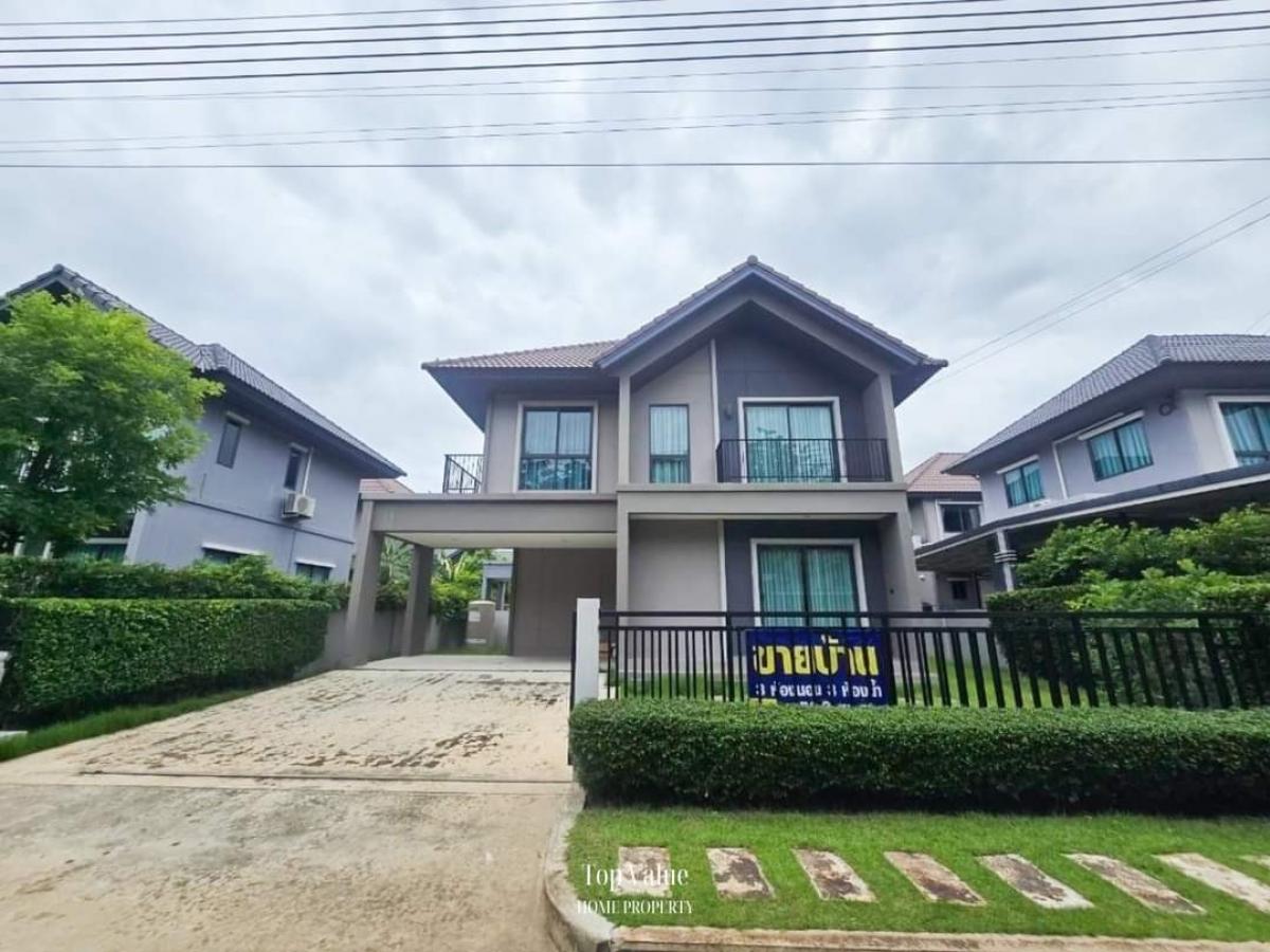 For SaleHouseSamut Prakan,Samrong : Single house for sale, Pave Bangna (Pave Bangna) 🏡The front of the house does not hit anyone ** No longer for sale in the project ** Delta model, special plot, 56 sq m., 2-storey single house, resort-style atmosphere, quality project from SC Asset