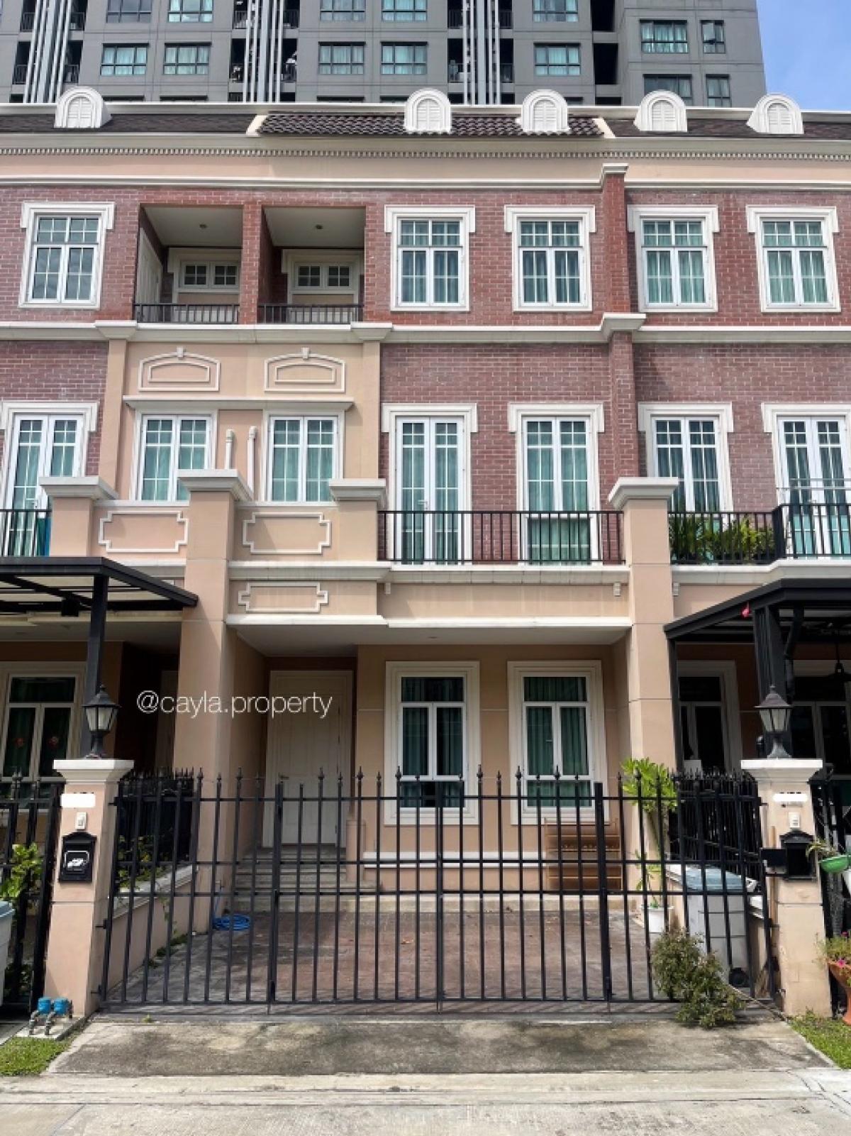 For SaleTownhouseOnnut, Udomsuk : Garden Square Sukhumvit 77, 4-storey townhouse for sale from Sansiri, lots of usable space, location in the city