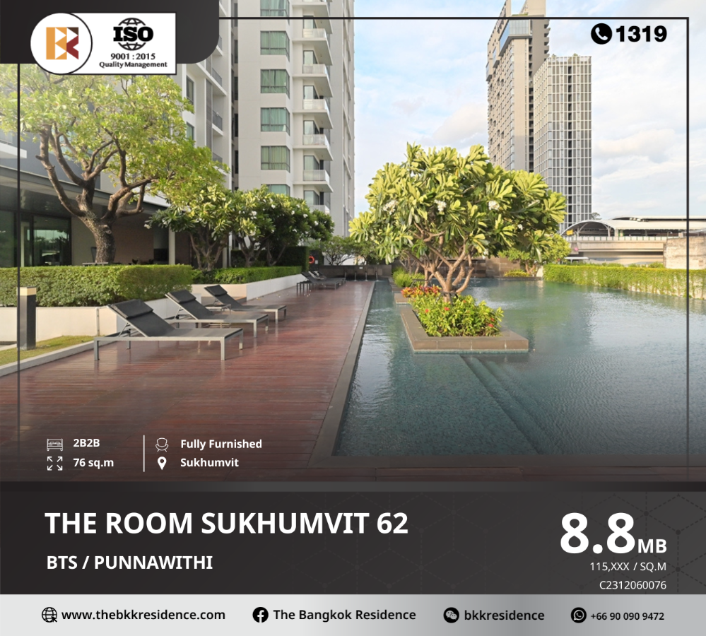 For SaleCondoOnnut, Udomsuk : The Room Sukhumvit 62, great value, family-sized room, great location, near Punnawithi BTS station.