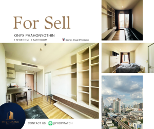 For SaleCondoSapankwai,Jatujak : ⚡️Price drop!! Cheapest in the project⚡️Onyx Phaholyothin (1 bedroom, 1 bathroom, 40 sq m.) High floor, great view, fully furnished!! Price 4.79 million baht. Tel.0981315848 @propmatch