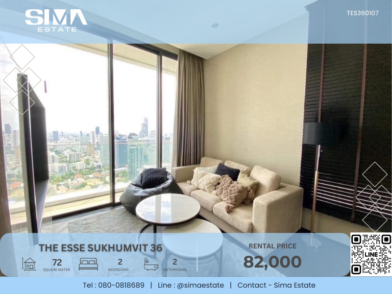 For RentCondoSukhumvit, Asoke, Thonglor : For rent ☁️The Esse Sukhumvit 36☁️Beautiful room, luxury condo, new furniture, complete with electrical appliances☀️