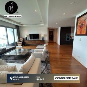 For SaleCondoWitthayu, Chidlom, Langsuan, Ploenchit : For sale 185 Rajadamri, size 3 bedrooms, 4 bathrooms, 386.55 sq.m. DBC-15-S443