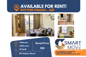 For RentCondoSapankwai,Jatujak : 🔥FOR RENT !! Prime Area🔥Code C20231200390..........Rhythm Phahol - Ari, 1 bedroom, 1 bathroom, high floor 27+, furnished, ready to move in📣📣