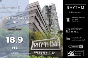 For SaleCondoSukhumvit, Asoke, Thonglor : Condo for sale: Rhythm Sukhumvit 42, 2 bedrooms, 80 sq m., beautiful room, fully furnished, good location, convenient transportation. Interested, make an appointment to view the room.