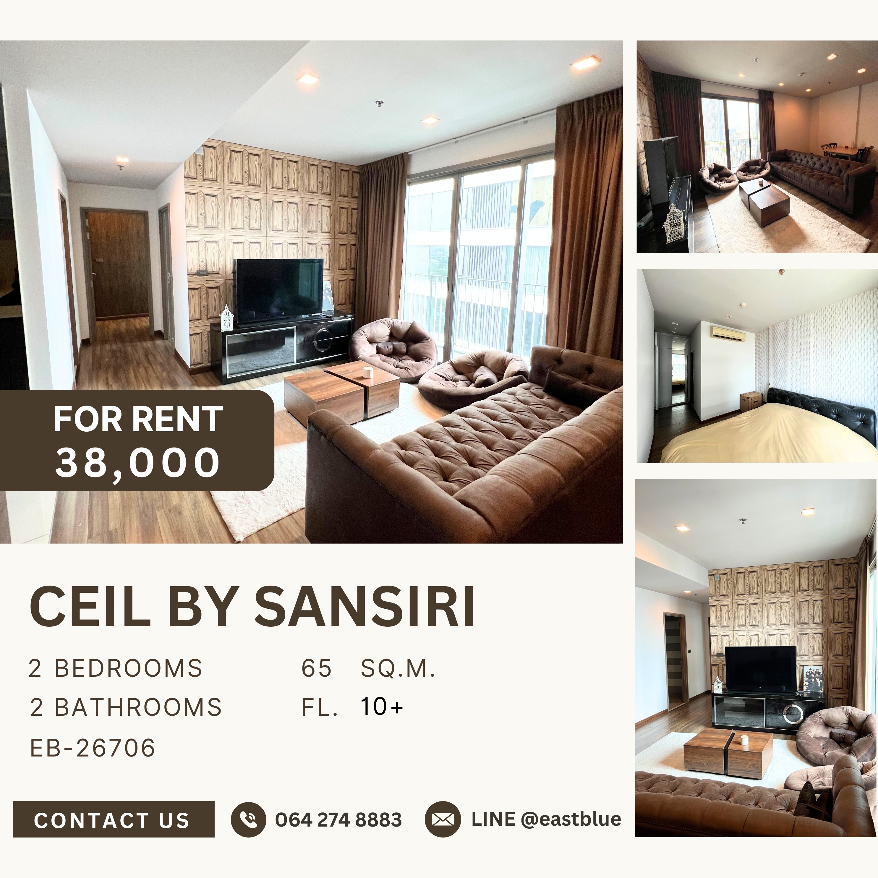 For RentCondoSukhumvit, Asoke, Thonglor : Ceil by Sansiri, 2 bed, 38000 per month