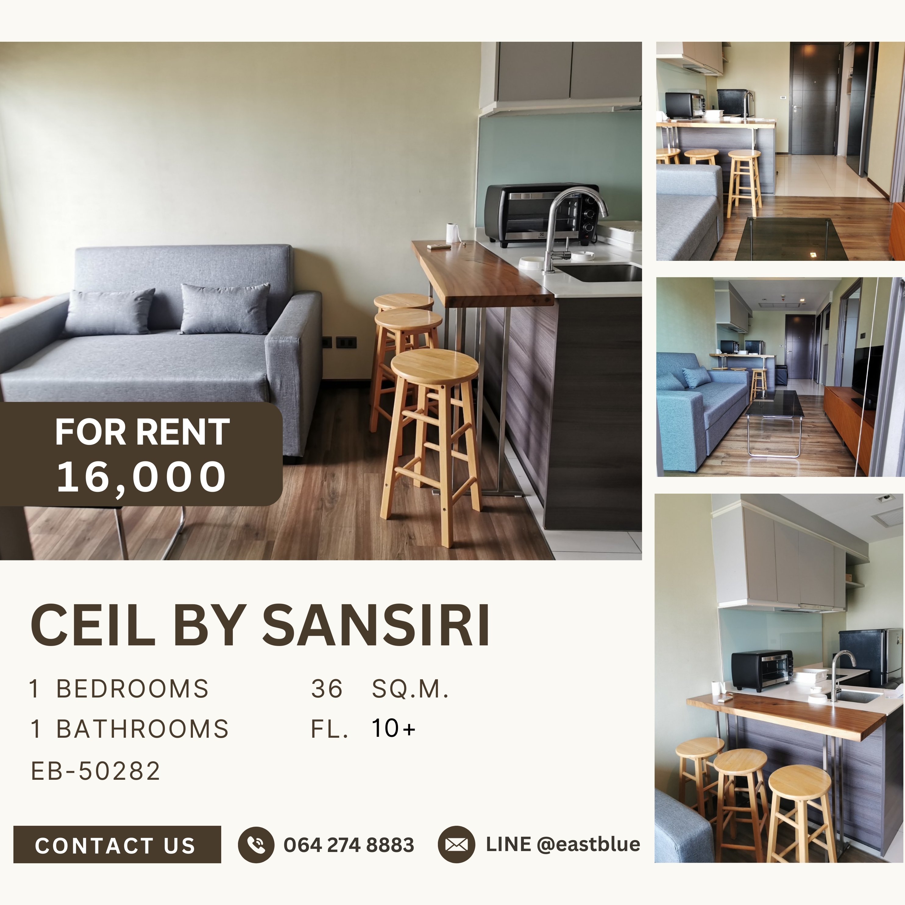 For RentCondoSukhumvit, Asoke, Thonglor : Ceil by Sansiri, 1 bed, 16000 per month