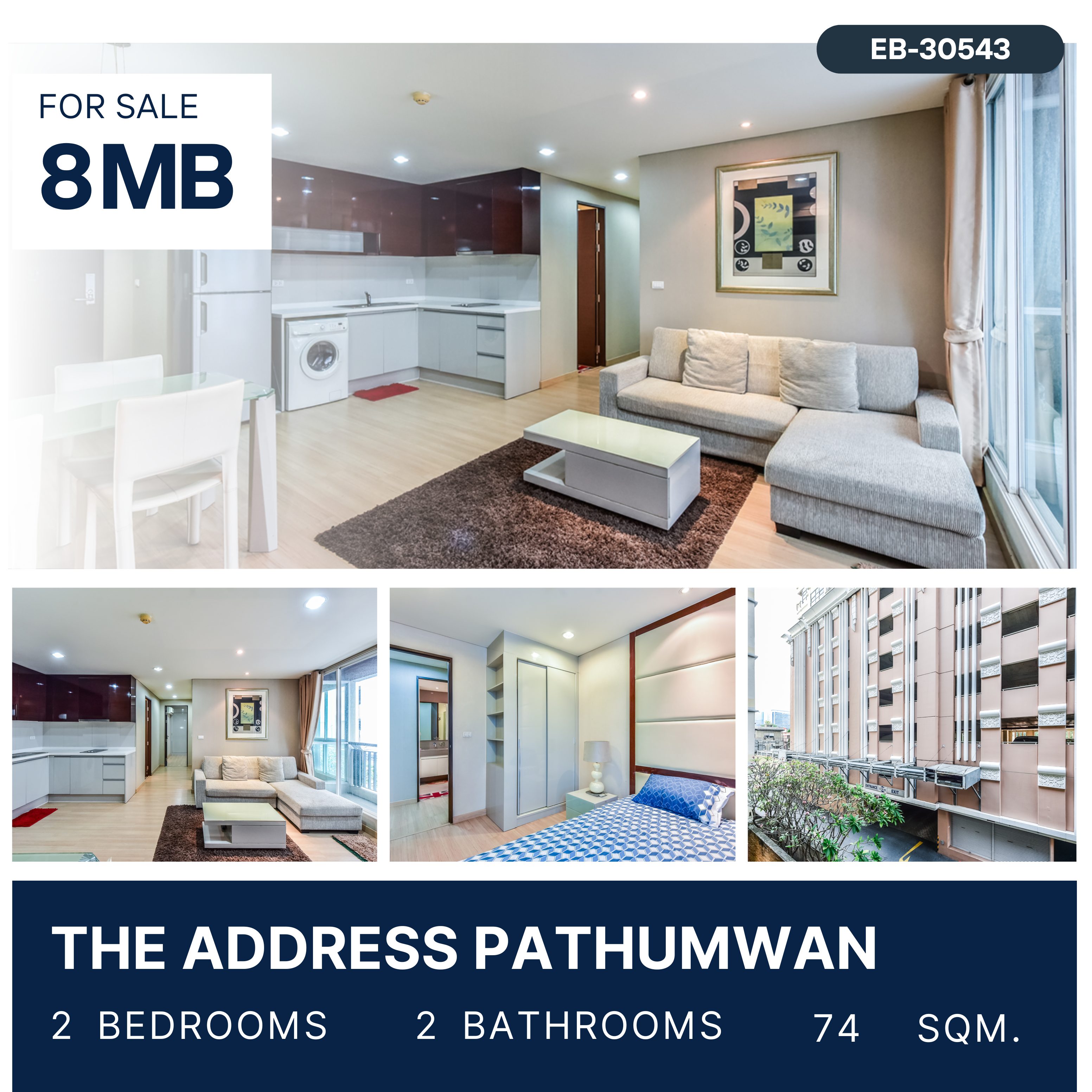 For SaleCondoRatchathewi,Phayathai : The Address Pathumwan ห้องใหญ่ หายาก ใกล้bts ราชเทวี เพียง 200 ม. แต่งครบ พร้อมอยู่