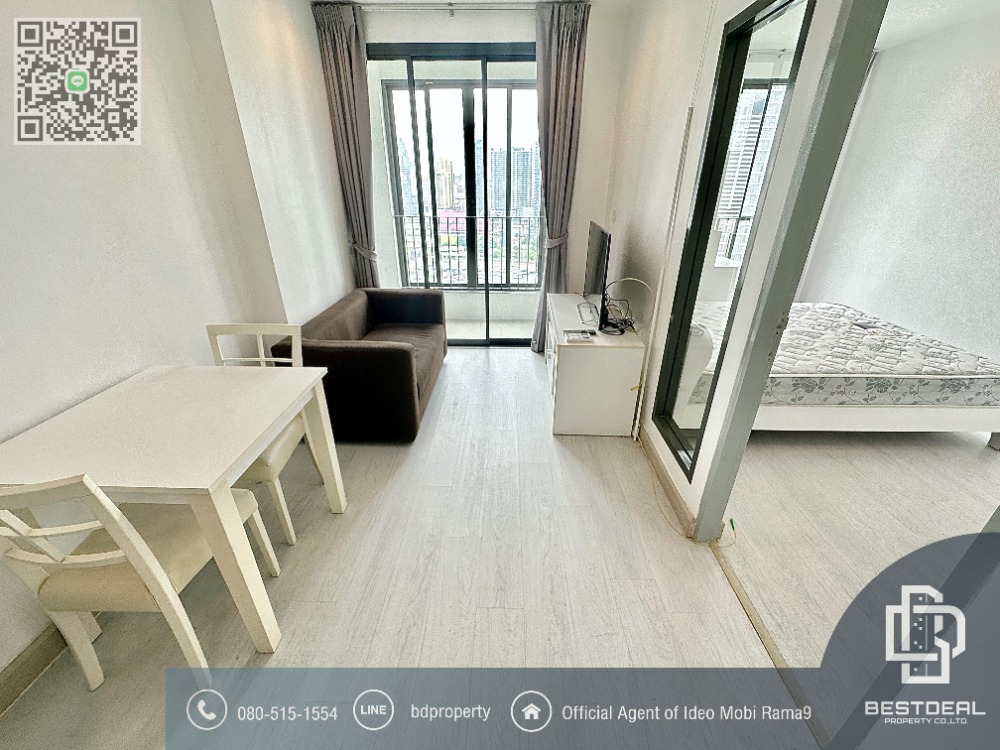 For RentCondoRama9, Petchburi, RCA : Bestdeal FOR RENT CONDO “Ideo Mobi Rama 9” 1 Bedroom  31 sqm. Special Price 15k/Month Near Phraram Kao 9 MRT Station 80 meters