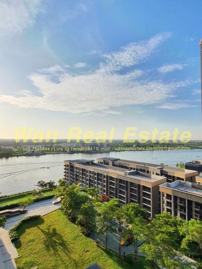 For RentCondoRattanathibet, Sanambinna : Condo for rent politan rive along the Chao Phraya River, size 30 sq.m., 15th floor, beautiful river garden view, ready to move in.