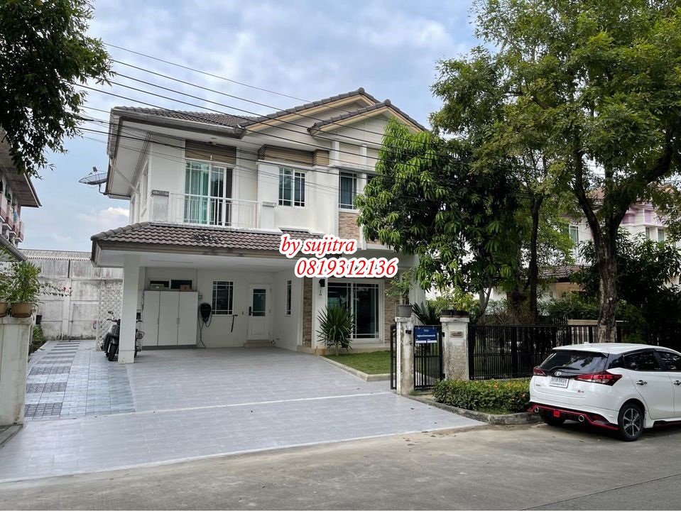 For RentHousePattanakan, Srinakarin : For rent: 2-storey detached house, 81.50 sq m, beautiful, located in Krungthep Kreetha/Ramkhamhaeng