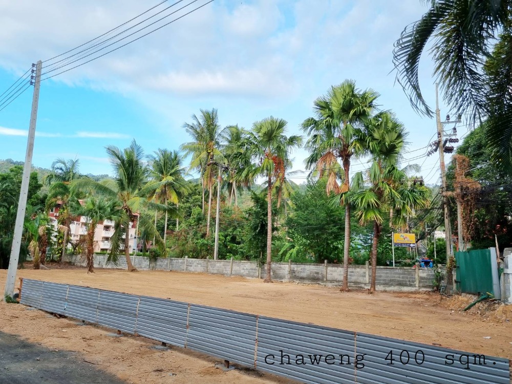 For SaleLandKoh Samui, Surat Thani : Land for sale Chaweng Koh Samui area 400 sqm. 5 minutes from chawenf beach,Bangkok hospital,central festival samui