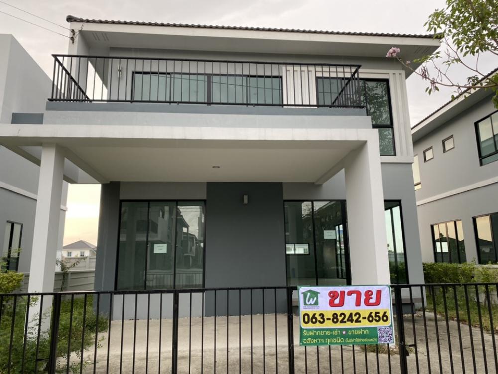 For SaleHouseChachoengsao : 2-story detached house for sale, Compassit Village, area 53 square meters, usable area 160 square meters, 4 bedrooms, 4 bathrooms.