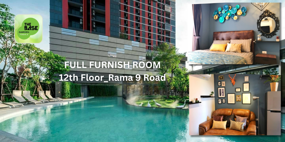 For SaleCondoRama9, Petchburi, RCA : [Sale] The Base Garden Rama9 Room size 27 sq.m._ Floor 12_Full Furnish