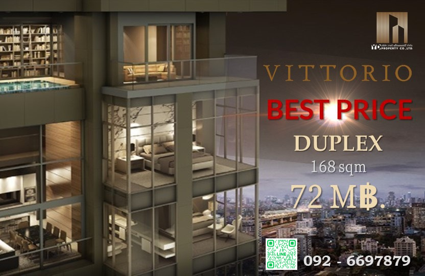 ขายคอนโดสุขุมวิท อโศก ทองหล่อ : Sale with tenant : Best Deal!! VITTORIO สุขุมวิท 39 I DUPLEX 2 Bed 3 bath 168 sqm. - 72 mb.   [Fully Furnished / High Floors /  Luxury Home Decor]