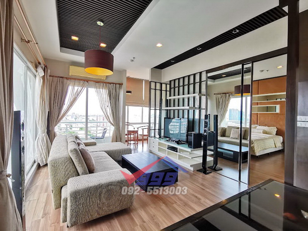 For RentCondoPattanakan, Srinakarin : Condo for rent, 1 bedroom, large room, corner room, wide balcony, The Fourwings Residence Bang Kapi, Srinakarin.