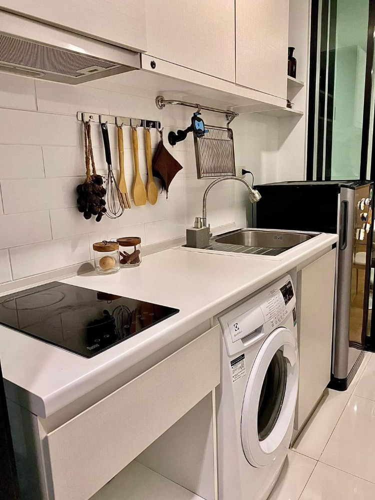 For RentCondoBangna, Bearing, Lasalle : 🛟Condo for rent, Pause id Sukhumvit107, near BTS Bearing, beautiful room, fully furnished, has a washing machine, only 9500-