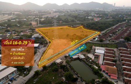 For SaleLandPattaya, Bangsaen, Chonburi : Land for sale in Sriracha—Sriracha-Nong Yai Bu Road (Soi Mo Yoi), Chonburi Province, 16-0-79 Rai (near Central and Robinson Sriracha, only 4 Km.)