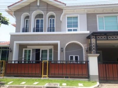 For SaleHouseLadkrabang, Suwannaphum Airport : BS406 House for sale, Casa Grand Village, On Nut - Ring Road, Casa Grand Ring Road - Kanchana Casa Grand Onnuch - Wongwaen # Single house behind the rim