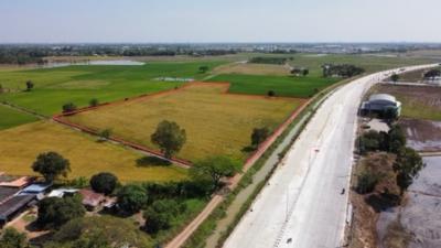 For SaleLandAyutthaya : Land for sale in Ayutthaya, Uthai-Phachi, next to Ayutthaya Highway 3056, 18 rai 72 square wa, near Rojana Industrial Estate, suitable for factories, shops