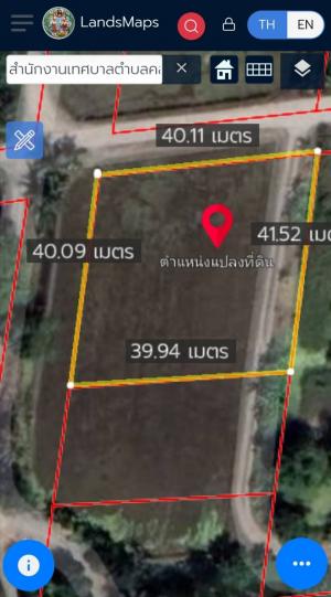 For SaleLandPhutthamonthon, Salaya : Land for sale, Klong Yong Subdistrict, area of ​​1 rai Width 40 m.x40 m. Road on 2 sides (corner 4 intersection)