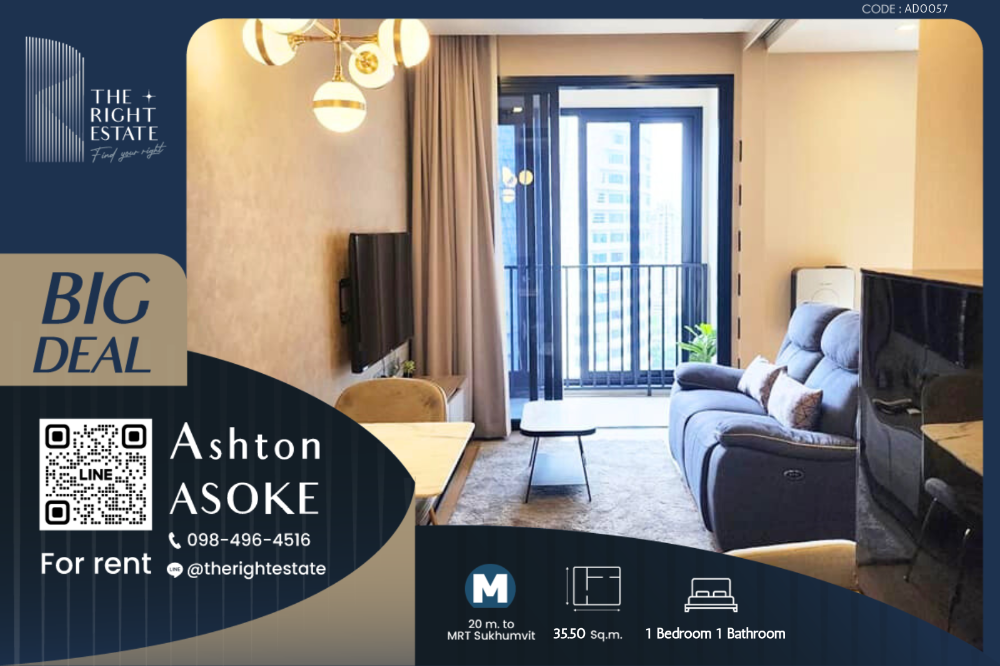 For RentCondoSukhumvit, Asoke, Thonglor : 🌿 Ashton Asoke 🌿 Beautiful room, Fully furnished 🛏 1 Bed 35.50 sq.m. Price is negotiable!!! - Next to BTS Asoke