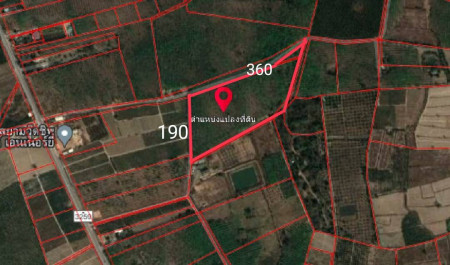 For SaleLandChachoengsao : Land for sale in ECC area, beautiful land with rubber plantation, 29-2-52 rai, Sai 3017 Road, Sanam Chai Khet District, Chachoengsao.