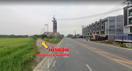 For SaleLandMahachai Samut Sakhon : Urgent sale !! Land, Soi Sai Yai Rak - Don Kai Dee 6, Kratum Baen, 2 plots, suitable for building a company, warehouse, warehouse