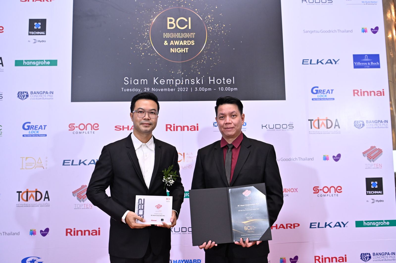 SC คว้ารางวัลเกียรติยศ BCI Asia Top 10 Developers Awards 2022 1 ใน 10 บริษัทพัฒนาอสังหาดีเด่นของประเทศไทย โดยรางวัลที่ได้รับรวม  3 โครงการ