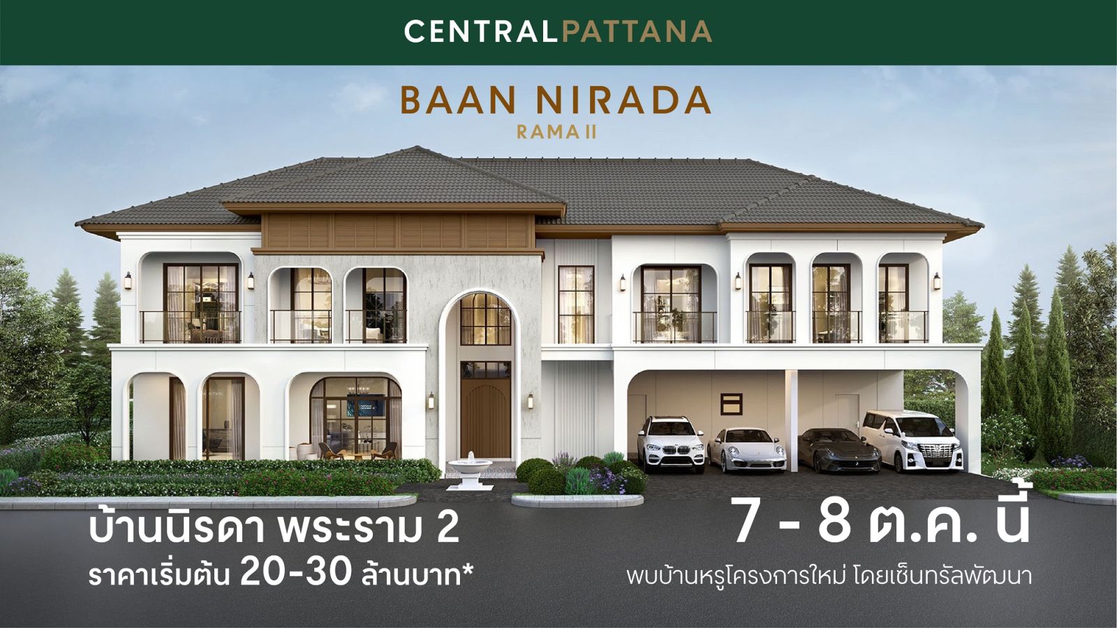 เซ็นทรัลพัฒนา เผยธุรกิจ Central Pattana Residence เติบโตต่อเนื่อง เดินหน้าเจาะตลาดลักซูรี ปั้นแบรนด์ “BAAN NIRADA” ในสไตล์ Modern European ราคาเริ่มประมาณ 20-30 ล้านบาท คาดปลายปี 66 ปิดยอดขายทั้งปีรวมกัน 6,000 ล้านบาท