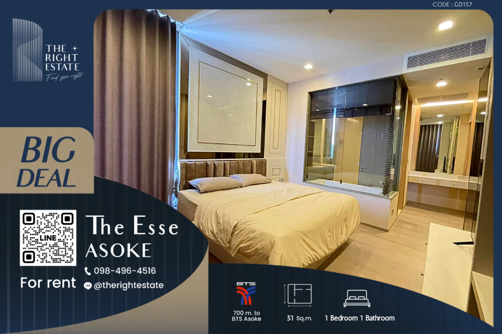 ให้เช่าคอนโดสุขุมวิท อโศก ทองหล่อ : 🌿 The Esse Asoke 🌿 Nice room - 1 Bed 51.19 sq.m. Price negotiate!!! - close to BTS Asoke