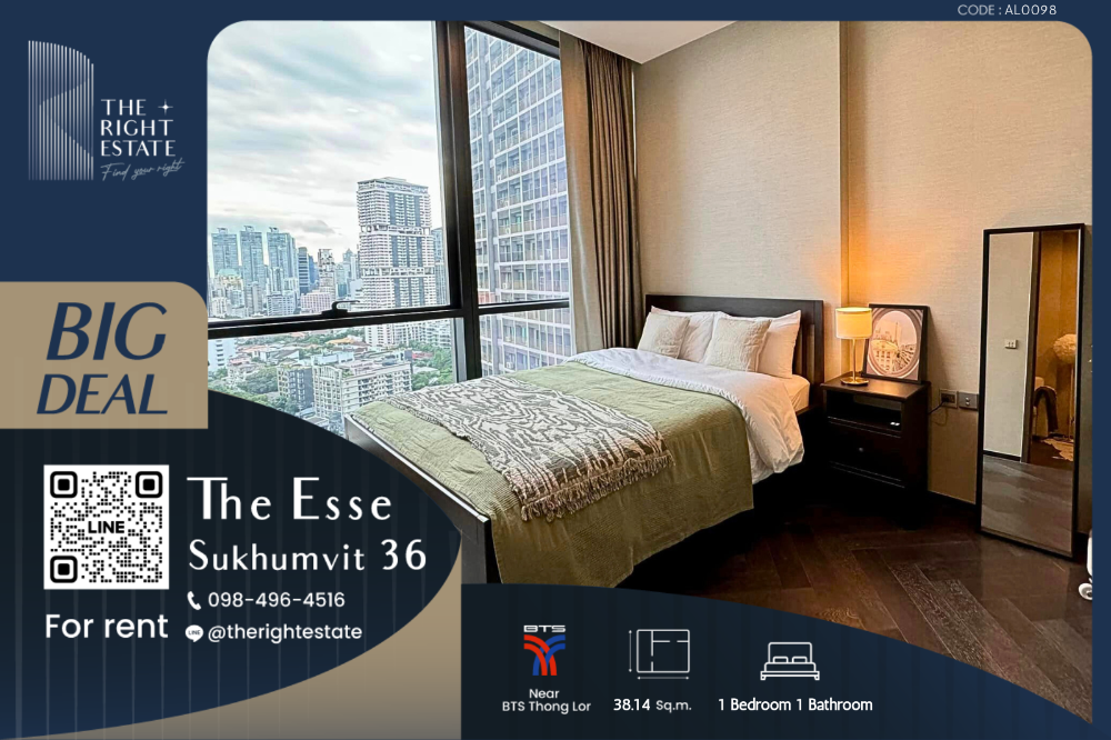 ให้เช่าคอนโดสุขุมวิท อโศก ทองหล่อ : 🌿The Esse Sukhumvit 36🌿ห้องสวยมากกกก ตกแต่งแบบจัดเต็ม fully furnished 🛏 1 ห้องนอน 38.14 ตร.ม. Next to BTS ทองหล่อ