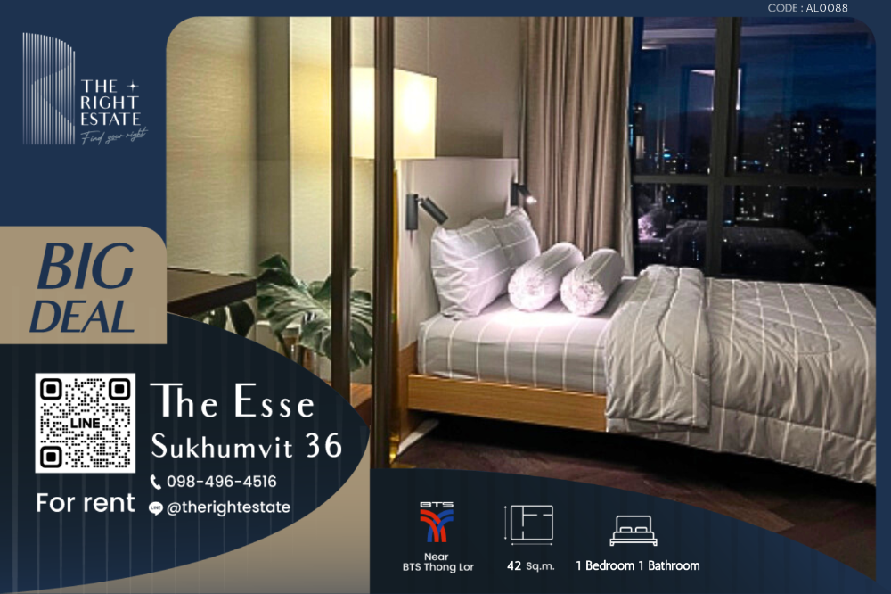 For RentCondoSukhumvit, Asoke, Thonglor : 🌿 The Esse Sukhumvit 36 🌿 Beautiful decoration, Fully furnished 🛏 1 Bedroom 42 Sqm Next to BTS Thong Lo