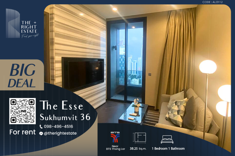 For RentCondoSukhumvit, Asoke, Thonglor : 🌿The Esse Sukhumvit 36🌿 Modern style 🛏 1 Bed 38.25 sq.m, price negotiable!!! - Next to BTS Thong Lor