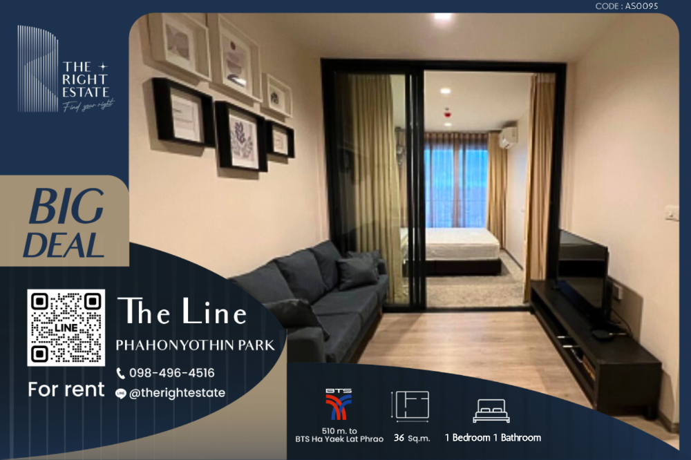 For RentCondoLadprao, Central Ladprao : 🌿 THE LINE Phahonyothin Park 🌿 Nice room beautiful decoration 1 Bed 1 Bath 36.77 sq.m. Price negotiable!!! - close to BTS Ha Yaek Lat Phrao