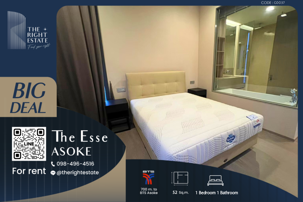 For RentCondoSukhumvit, Asoke, Thonglor : 🌿The Esse Asoke🌿 Nice room 🛏 1 Bed 1 Bath 52 sq.m, Price negotiable!!! - Close to BTS Asoke