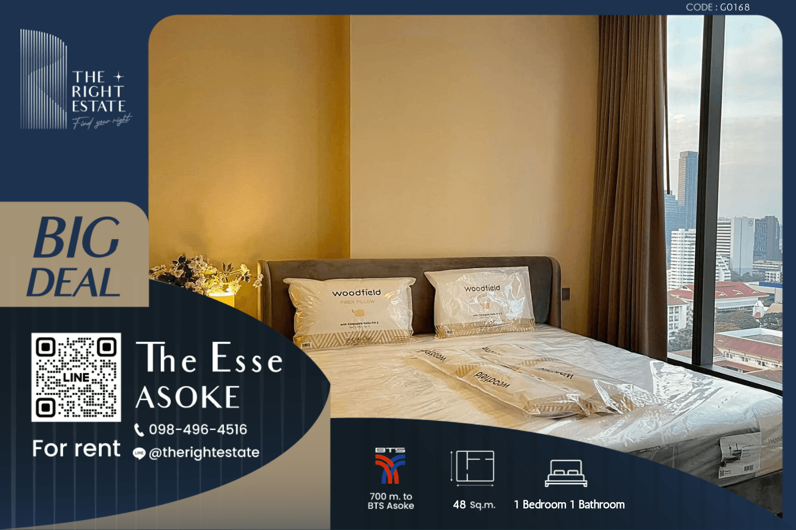 ให้เช่าคอนโดสุขุมวิท อโศก ทองหล่อ : 🌿The Esse Asoke🌿 ห้องกว้าง เฟอร์ครบ 🛏 1 Bed 1 Bath 48 ตร.ม. Price negotiable!!! - Close to BTS Asoke