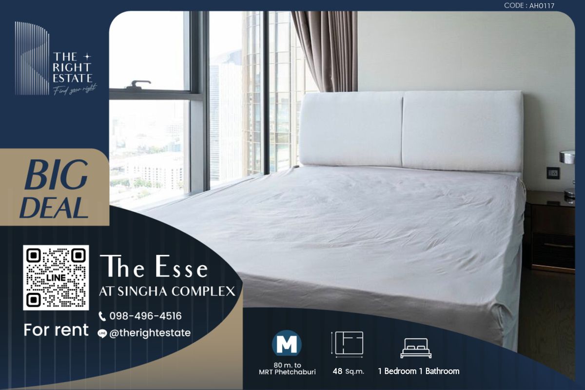 ให้เช่าคอนโดพระราม 9 เพชรบุรีตัดใหม่ RCA : 🌿The Esse Singha Complex🌿 ห้องสวย ตกแต่งน่าอยู่ 🛏 1 ห้องนอน 48 ตร.ม. Price negotiable!!! - ใกล้ BTS อโศก