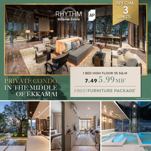 ขายคอนโดสุขุมวิท อโศก ทองหล่อ : ฟรีเฟอร์นิเจอร์ ready to movein👏ถูกสุดในโครงการ I คอนโด Rhythm เอกมัย เอสเตท | เชื่อมทองหล่อซอย 10 , ใกล้ดองกี้มอลล์ 100 เมตร มี shuttle รับ-ส่ง โทร 0953569894