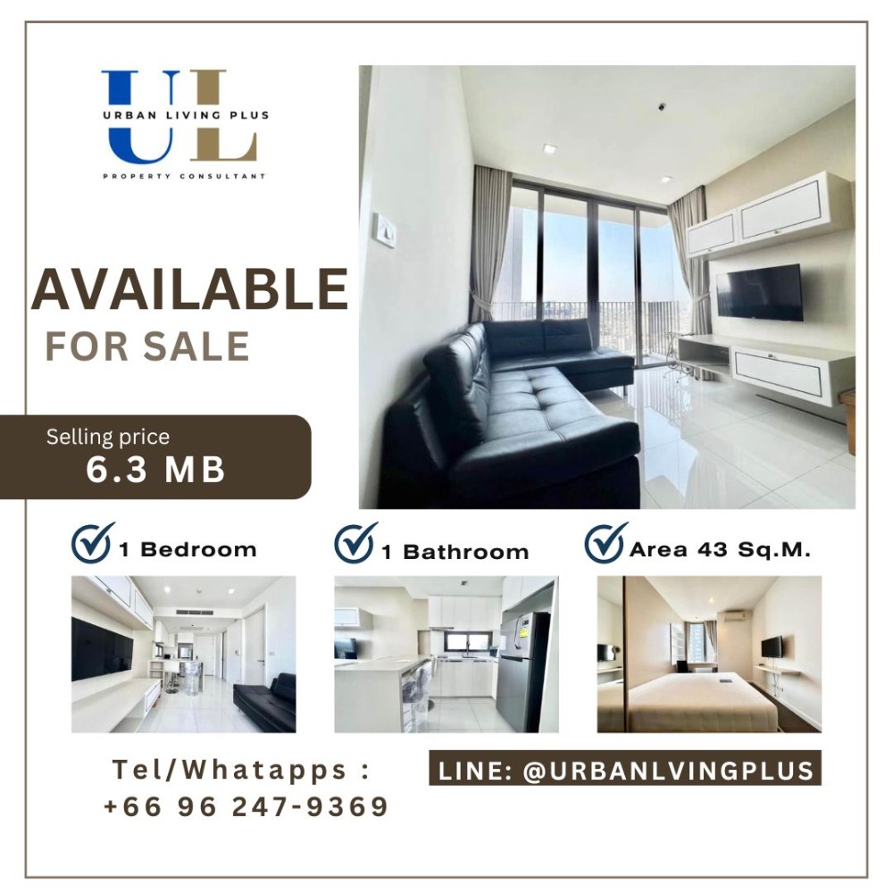 For SaleCondoSathorn, Narathiwat : ( U20230919300 ) Tel/Line 096-2479369🔥FOR SELL NARA9 Condo/ 1 bedroom 1 bathroom 43 Sq.M. Corner room, Good price✨