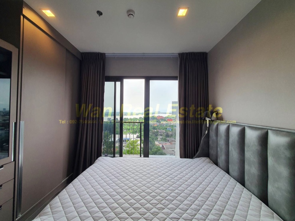 For RentCondoRattanathibet, Sanambinna : Condo for rent politan aqua, 12th floor, corner room, size 30 sq.m., river view, Koh Kret, new room, never rented.