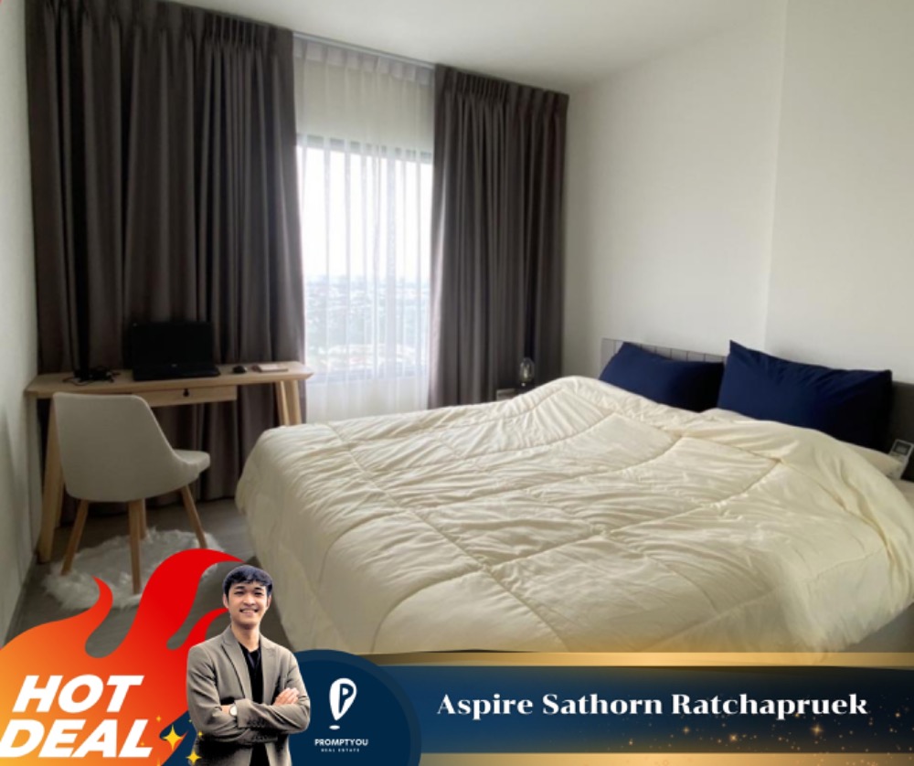 For RentCondoThaphra, Talat Phlu, Wutthakat : 🔥 Aspire Sathorn Ratchaphruek 🔥 Fully furnished, ready to move in, has a washing machine, no car, negotiable price // Contact LineID:@@promptyou5