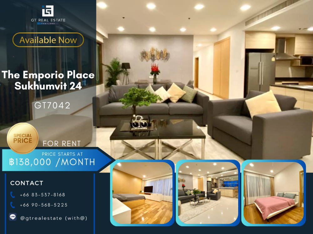 For RentCondoSukhumvit, Asoke, Thonglor : Condo for rent, special price, The Emporio Place Sukhumvit 24, ready to move in, good location