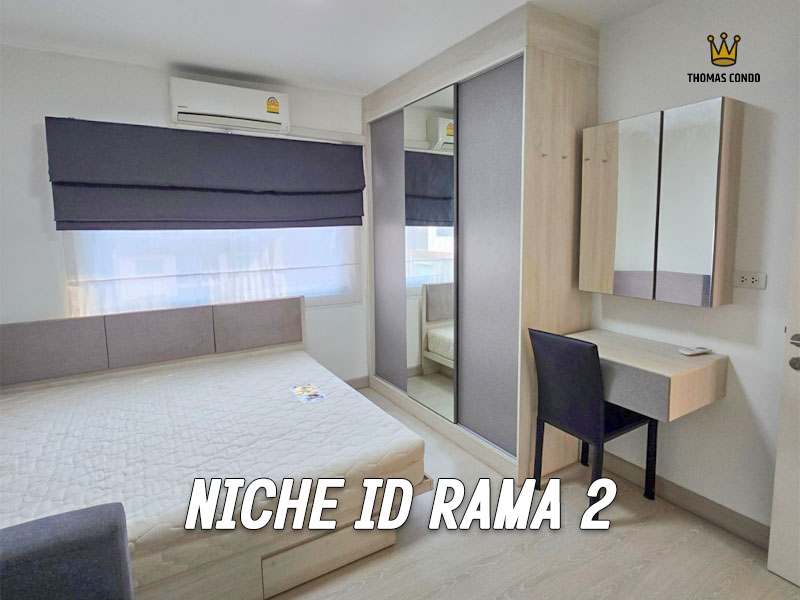 For SaleCondoRama 2, Bang Khun Thian : Condo for sale, Niche ID Rama 2, corner room, 35 sqm., private zone, beautiful decoration, ready to move in New building that has just been completed, Building F, 3-4 years old, price 2 million